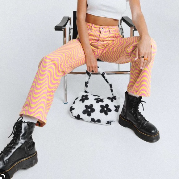 The Ragged Priest Sold Out Pink and Yellow Zig Zag Print Jeans - Picture 2 of 8